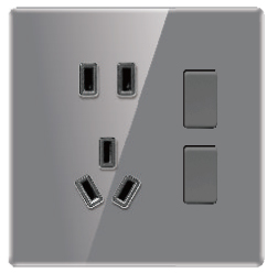 超薄亮面真玻璃 白灰系列